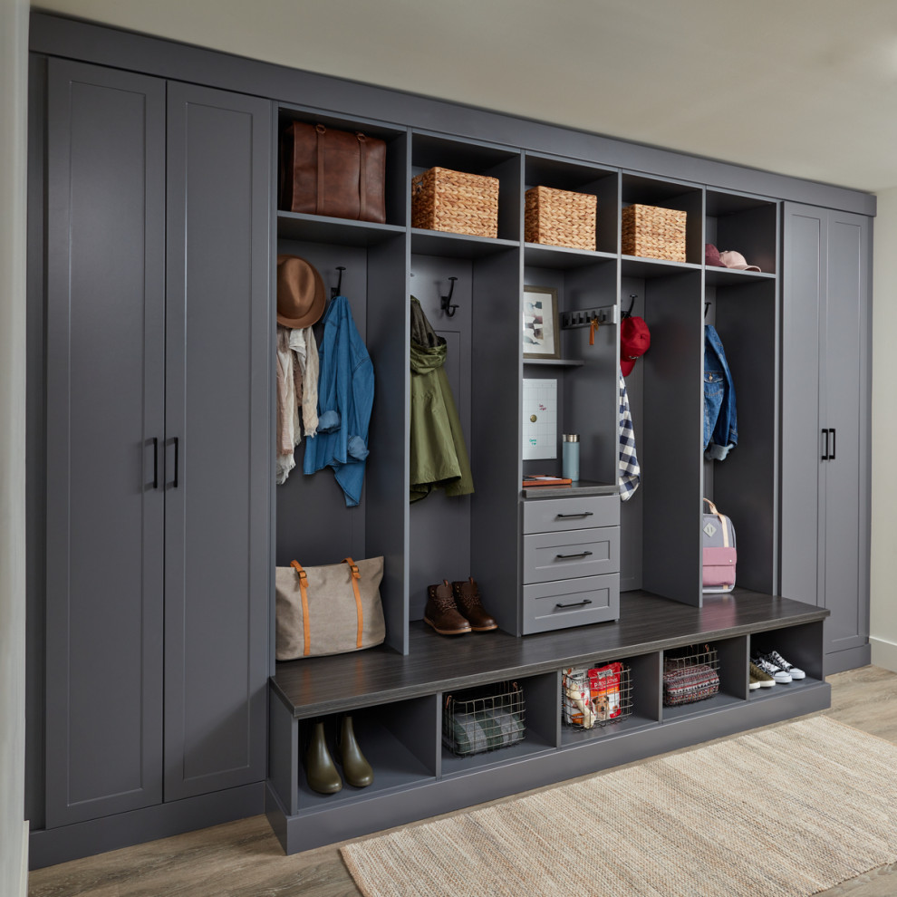 This is an example of a modern storage and wardrobe in Phoenix.