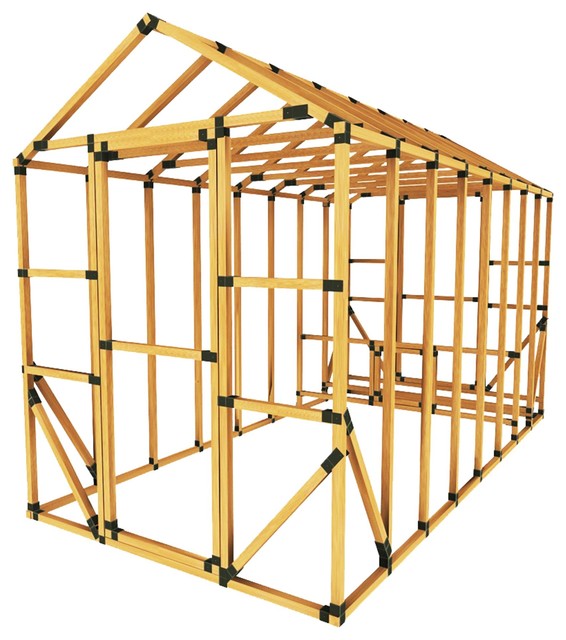 8ft W x 16ft D EX Frame Chicken Coop & Run Kit Farmhouse Pet