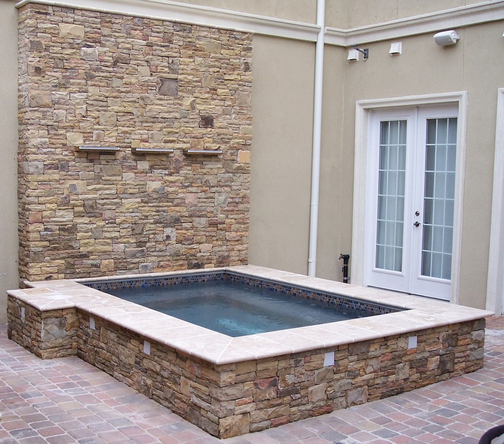 Stacked Stone Spa Surround Contemporary Patio Jacksonville by