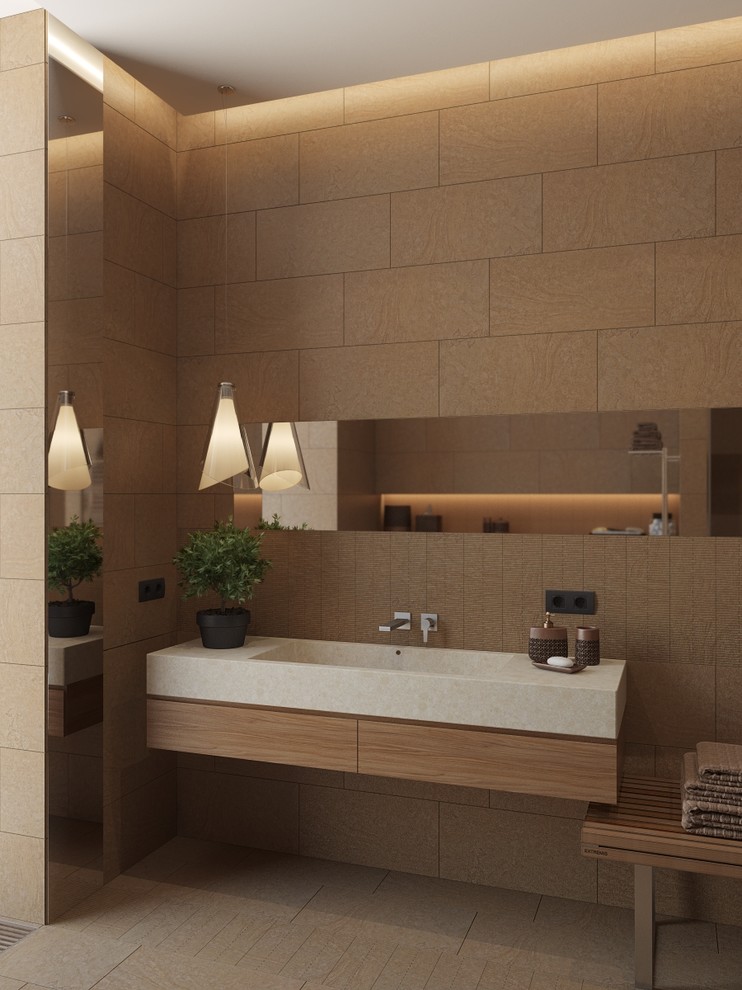 Современный дом в сосновом лесу