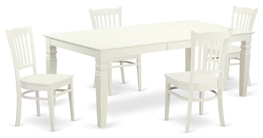 5-Piece Kitchen Table Set With A Table And 4 Dining Chairs In Linen