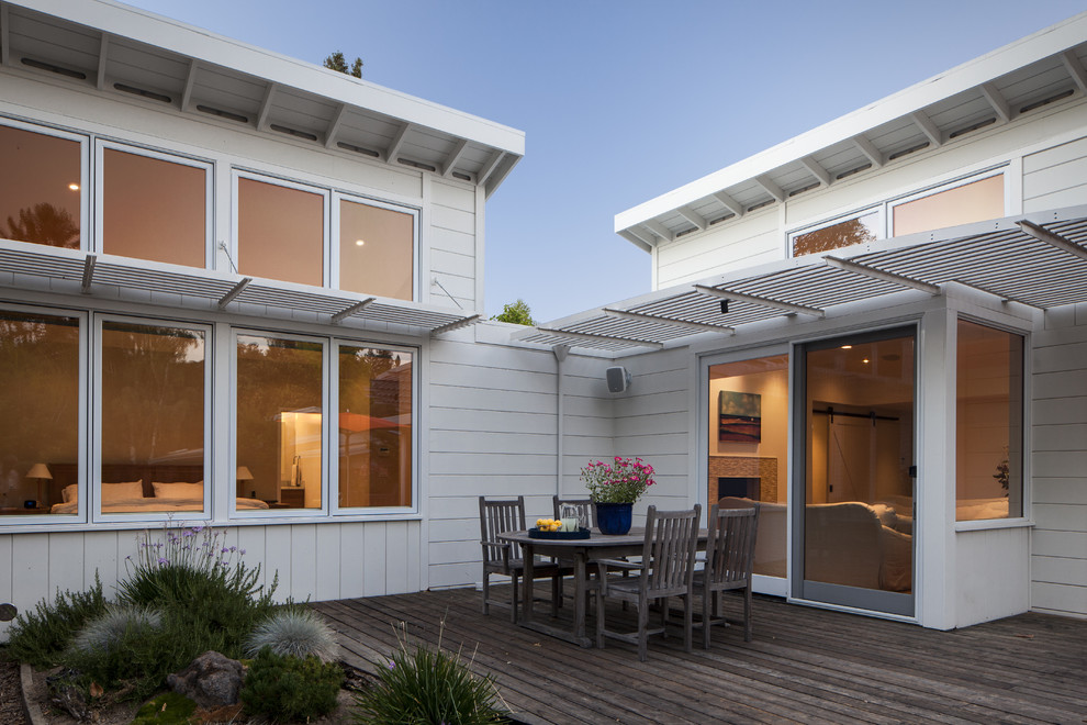 Photo of a contemporary patio in San Francisco with decking.