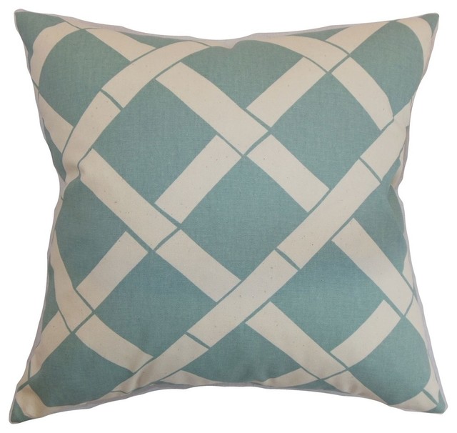 Marianske Geometric Pillow Blue Natural 18"x18"