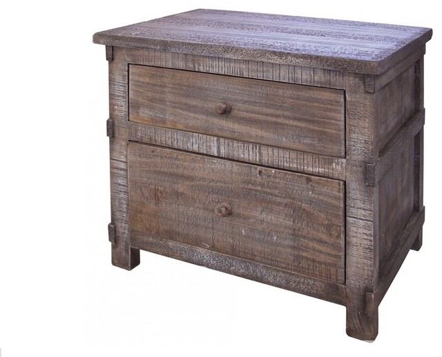 Ashford Distressed Gray Nightstand Farmhouse Nightstands And