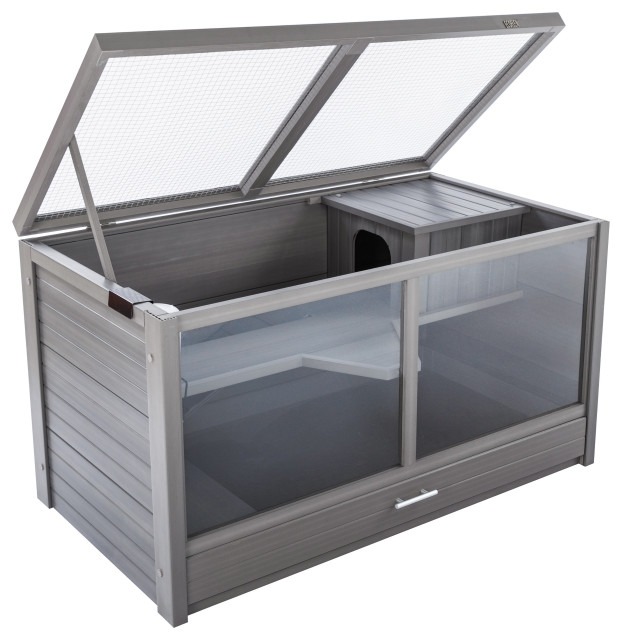 ECOFLEX Jumbo Park Avenue Indoor Rabbit Hutch, Nantucket Gray