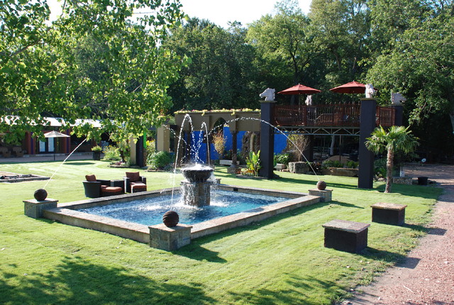 Tuscan Rural Ranch With Water Feature eclectic-landscape