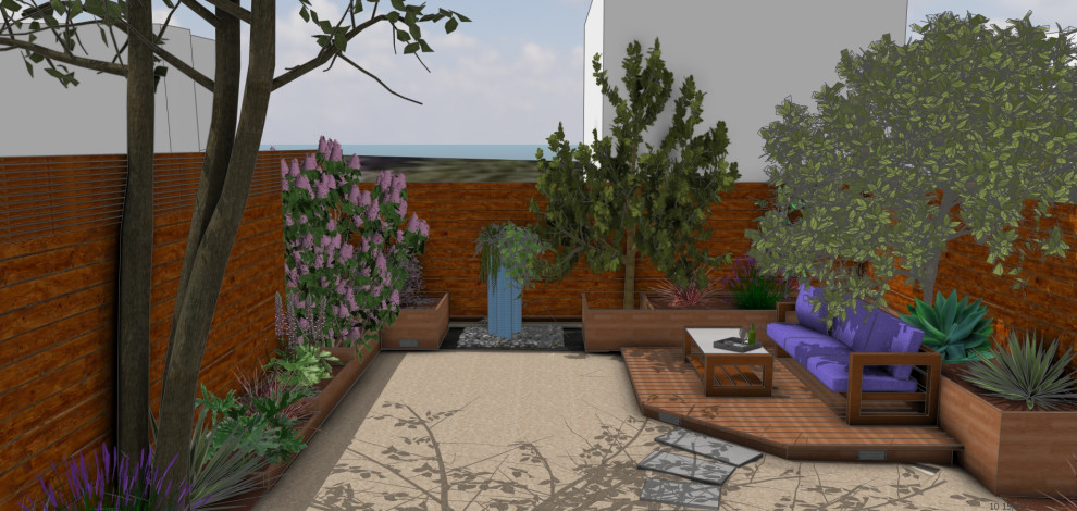 Urban Backyard: Cozy Conversation Space in Mediterranean Setting