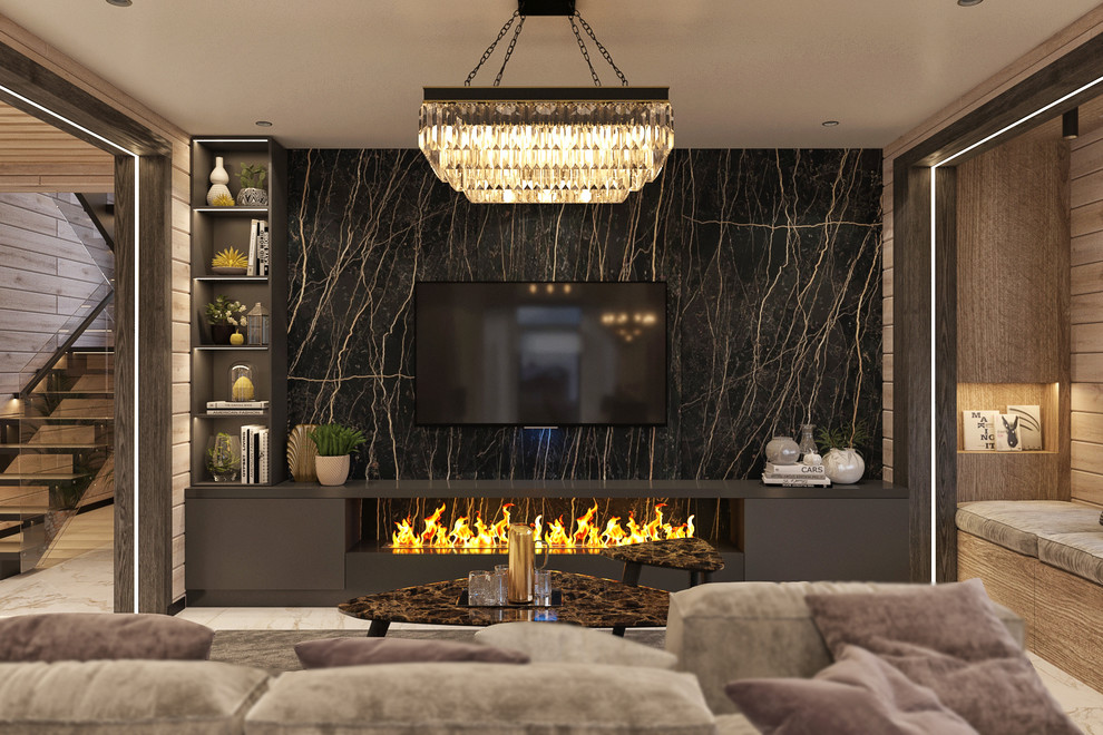 Интерьер жилого дома из клееного бруса  г. Владивосток