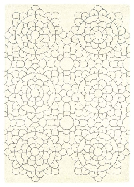 Matrix Crochet Rug, Cream, 160x230 cm
