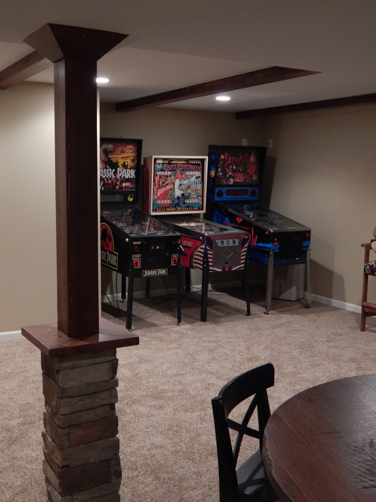 Mountain style basement photo in Detroit