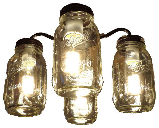 Mason Jar Ceiling Fan Light Kit New Quart Jars Rubbed Bronze