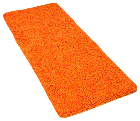 Lavish Home Memory Foam Shag Bath Mat 2-feet by 5-feet - Orange