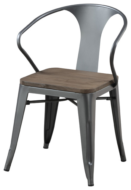 Brucilla Metal Rounded Dining Chair Set Of 4 Gray Brucilla Metal Rounded Dining Chair Set Of 4 Gray