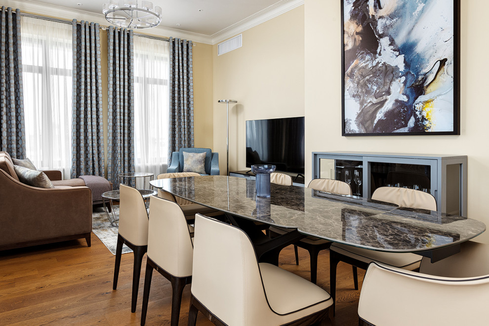 Гостина совмещенная со столовой в ЖК «BARKLI RESIDENCE»