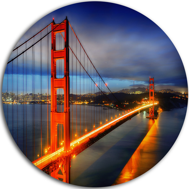 Golden Gate Bridge, Landscape Photo Disc Metal Wall Art, Disc of 11