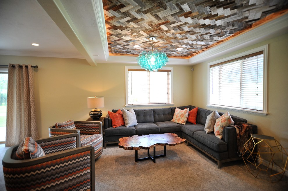 Design ideas for a transitional family room in Salt Lake City.