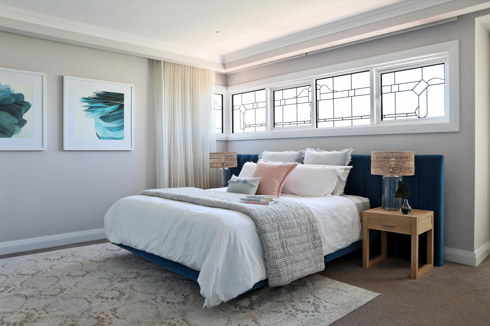 Photo of a transitional bedroom in Perth.