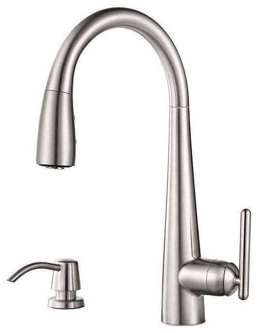 Pfister Gt529 Smd Polished Nickel Lita Pull Down Kitchen Faucet