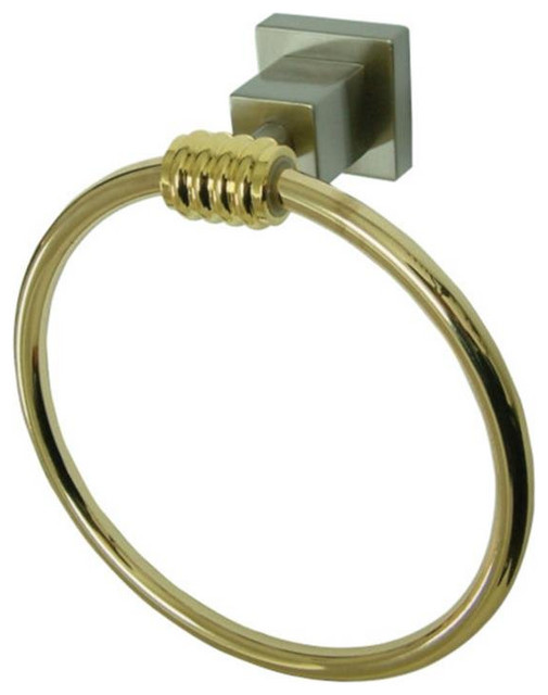 Kingston Brass Fortress 6 1/4" Towel Ring, BAH4644SNPB Traditional