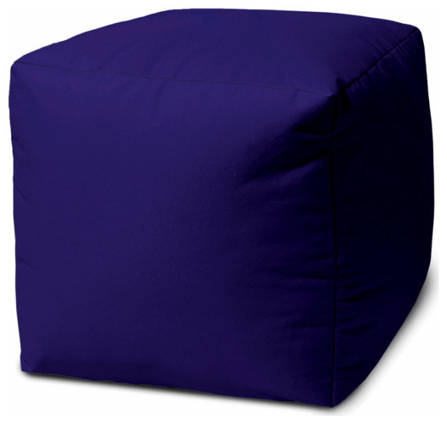 17 Cool Deep Purple Solid Color Indoor Outdoor Pouf Cover ...