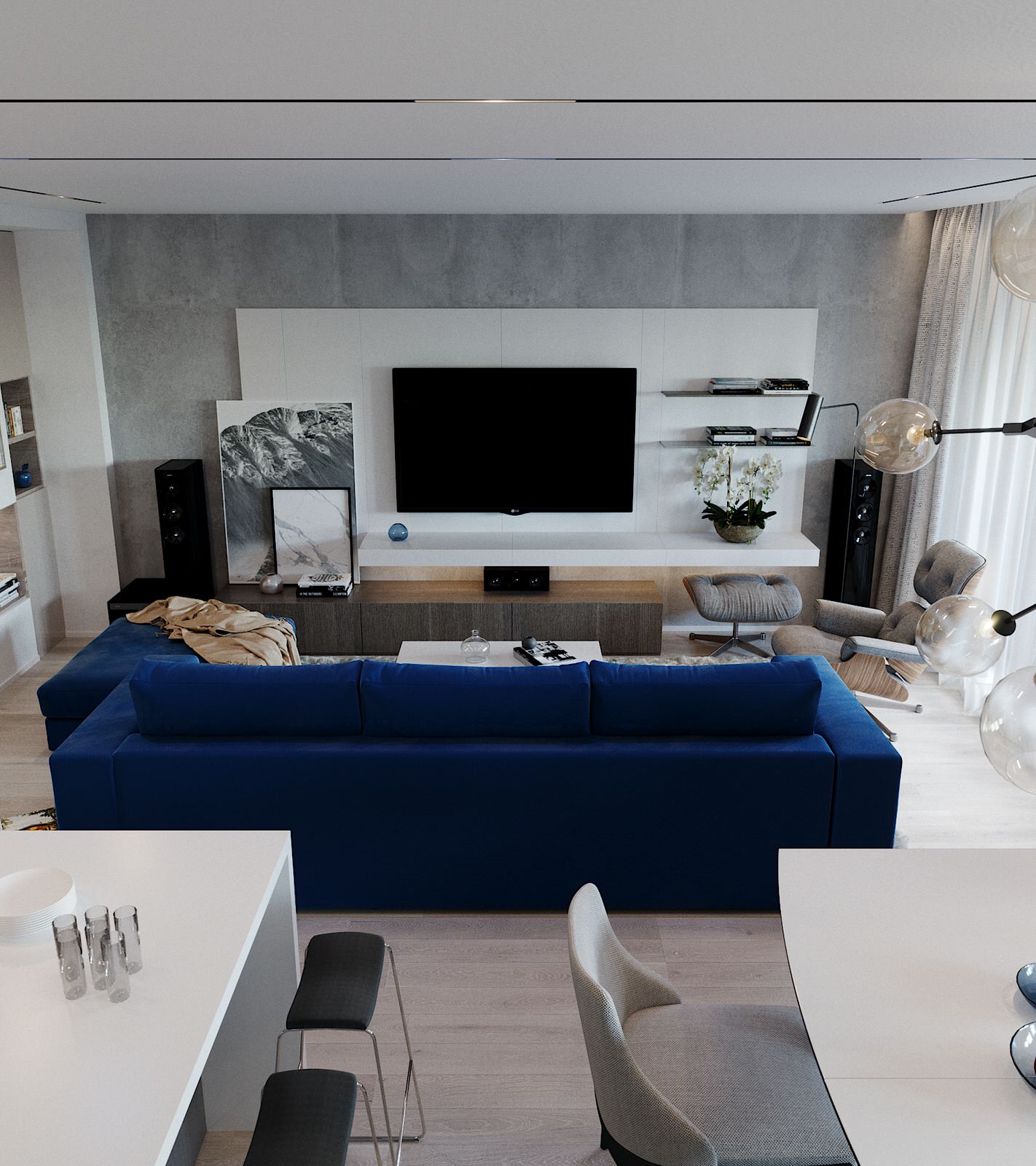 Project: "Nevskiy" - Гостиная-Кухня - Новгородская, 34 - г.Барнаул