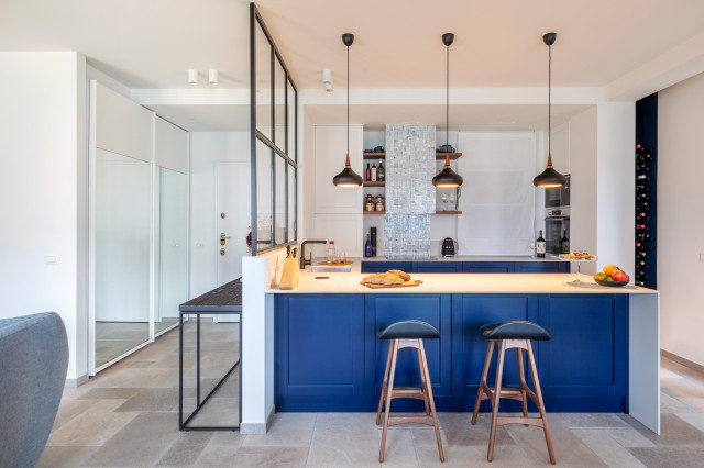 Cucina blu trendy-koekken