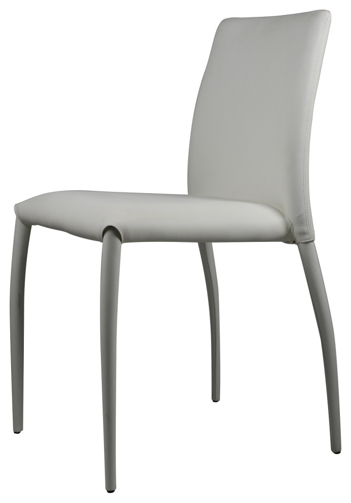 Stackable Dining Chair With PU Seat and Legs, Set of 4 Midcentury