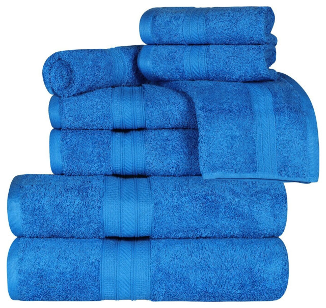 8 Piece Cotton Solid Hand Bathroom Bath Towel Modern Bath Towels by Blue Nile Mills Inc
