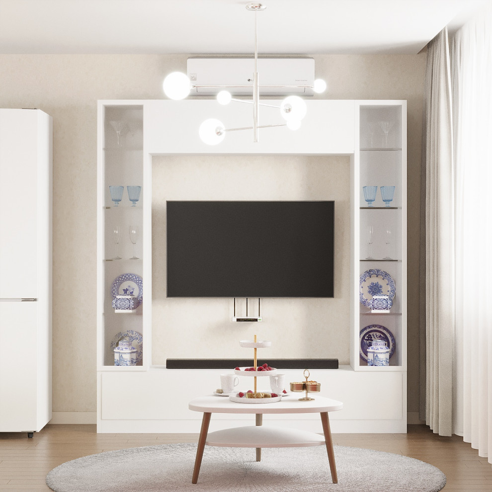 Кухня-гостиная 23  кв. м. в скандинавском стиле