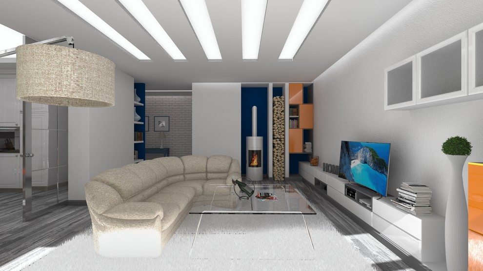 Пространство с камином.