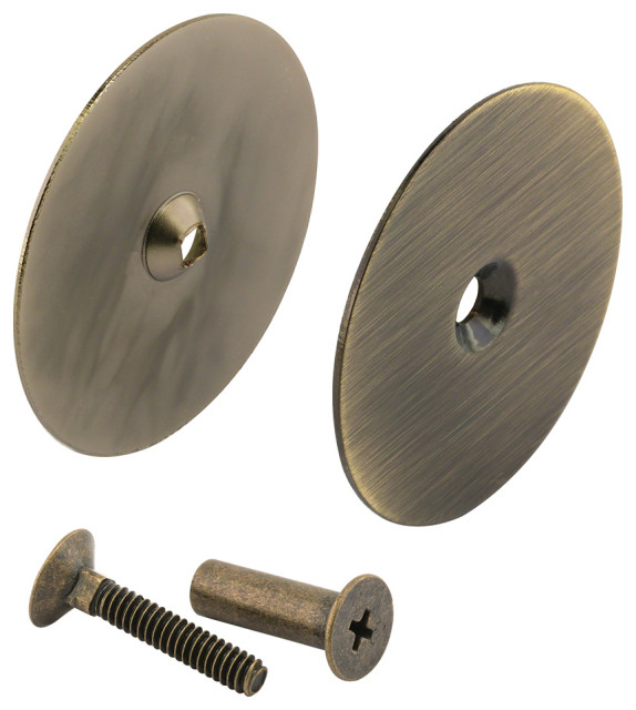 25/8" Hole Cover Plate, Antique Brass Plated Traditional Door