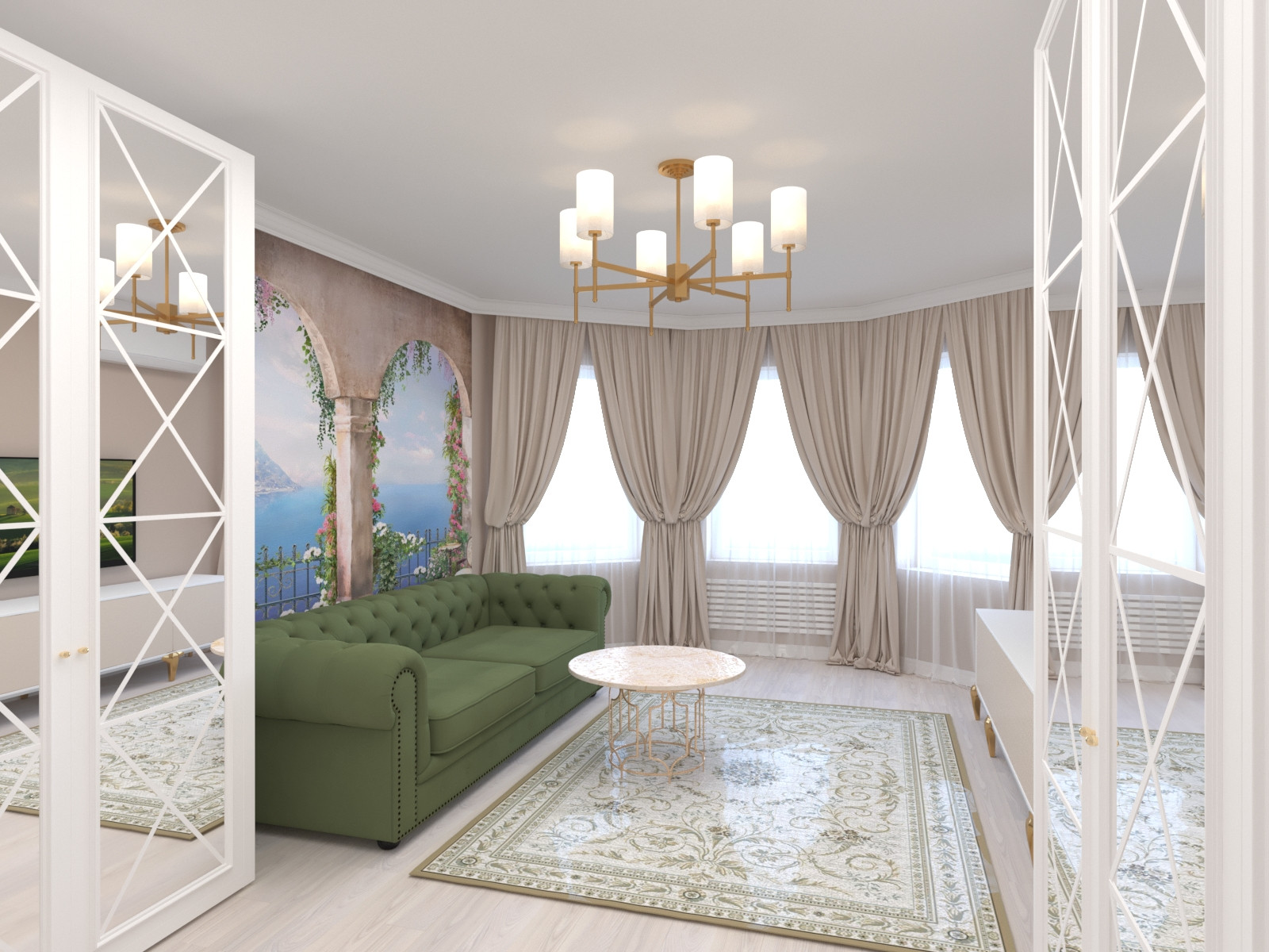 "Подмосковная Ривьера". Дизайн 3-х комнатной квартиры