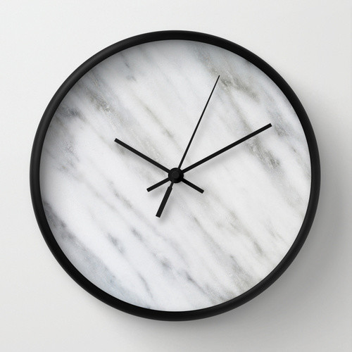 Carrara Italian Marble WALL CLOCK by cafelab studio for Society6 Carrara Italian Marble WALL CLOCK by cafelab studio for Society6
