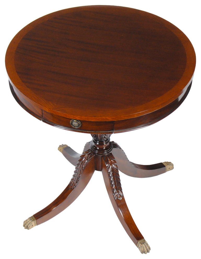 Drum Table With Drawer Traditional Side Tables And End Tables by