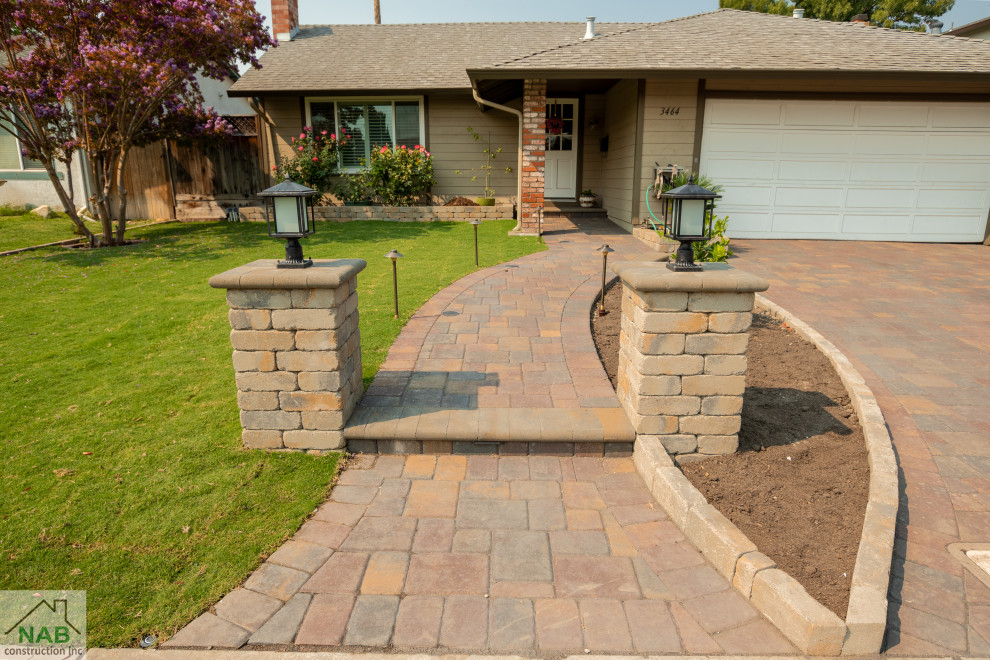 Pavers, lawn, pergola, and retaining wall installation in Pleasanton, CA