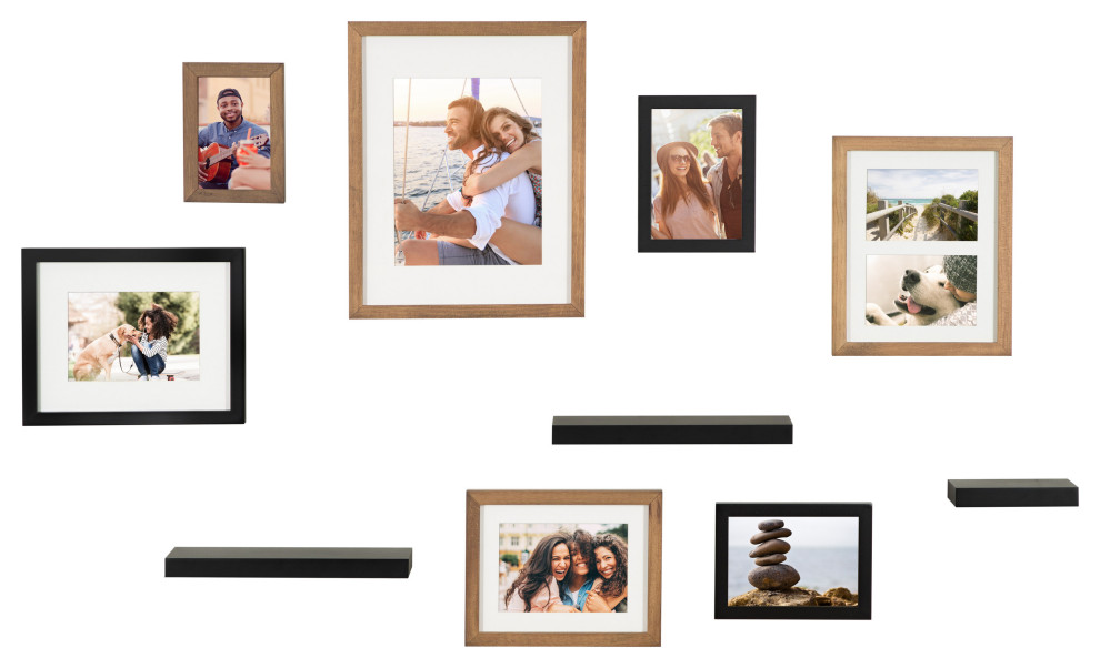 Gallery Wall Frame And Shelf Kit Transitional Picture Frames by