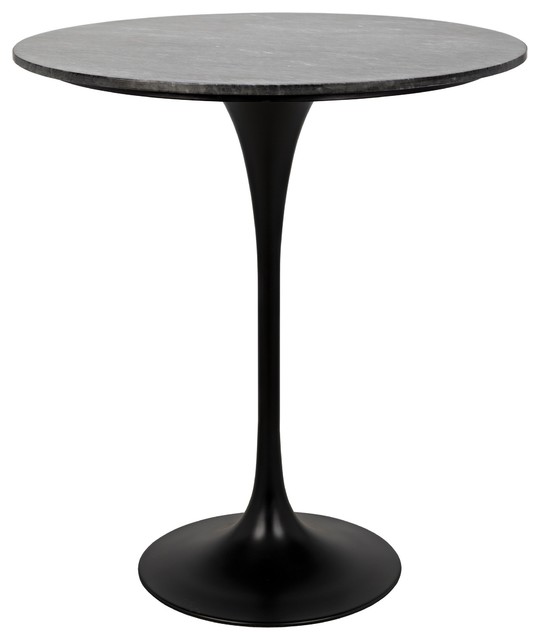 NOIR Furniture Laredo Bar Table , Black Metal With Black Stone Top, 36