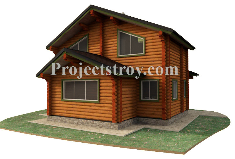 Деревянный дом из оцилиндрованного бревна