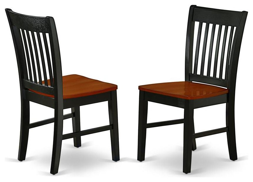 Dining Chair Black & Cherry, NFCBCHW Transitional Dining Chairs