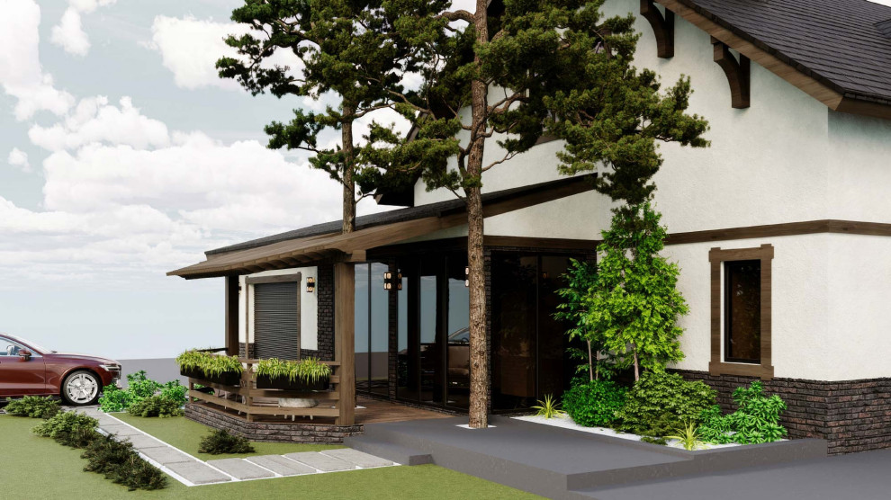 Дизайн- проект  фасада и благоустройства  жилого дома