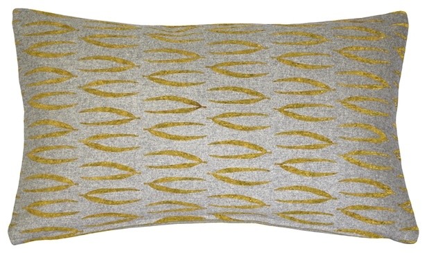 Pillow Decor - Kukamuka Scandinavian Eka Lumbar Rectangular Pillow 12x19, Yellow