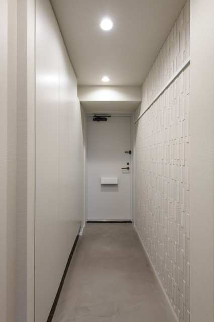 モルタル仕上げの玄関土間 北欧 玄関 東京23区 Orcasa Houzz ハウズ