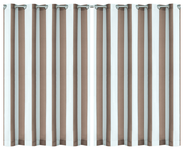 Aiden Stripe Indoor/Outdoor Window Panel Contemporary Curtains by