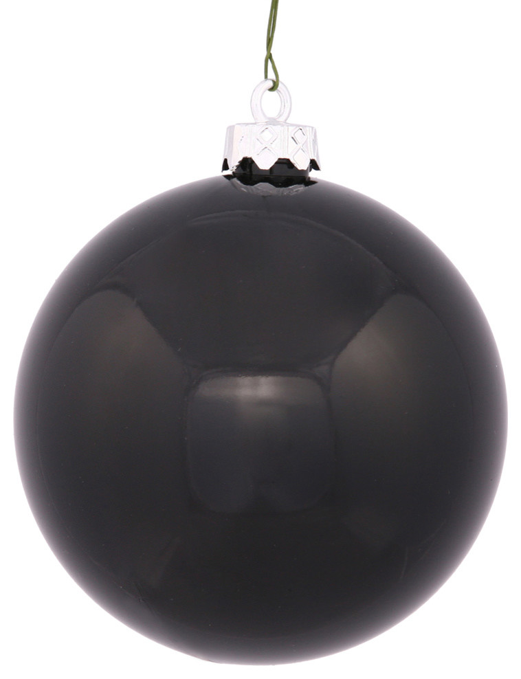 Vickerman 12" Black Shiny Ball Ornament, 12" - Contemporary - Christmas ...