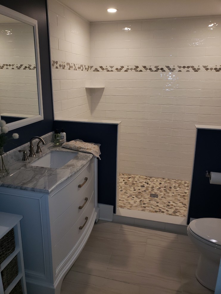Inspiration for a transitional basement remodel in Boston