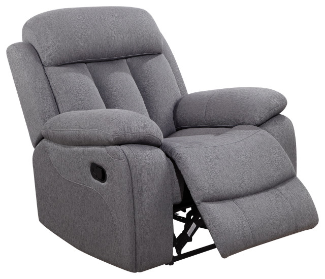 Fletcher StainResistant Fabric Reclining Chair, Gray Transitional