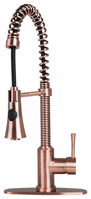 Brienza Residential Spring Pull Down Kitchen Faucet Deck Plate In Brienza Residential Spring Pull Down Kitchen Faucet Deck Plate In Antique Copper