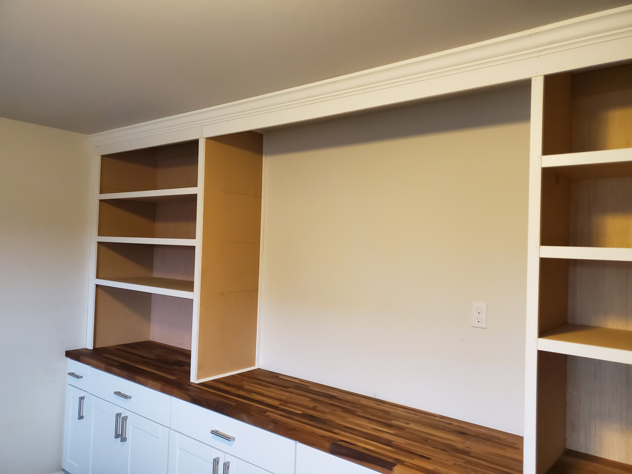 12' long built in cabinet/ with butcher block top