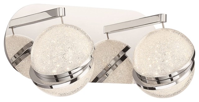 George Kovacs Silver Slice 2-Light LED Bath Light P1432-077-L, Chrome