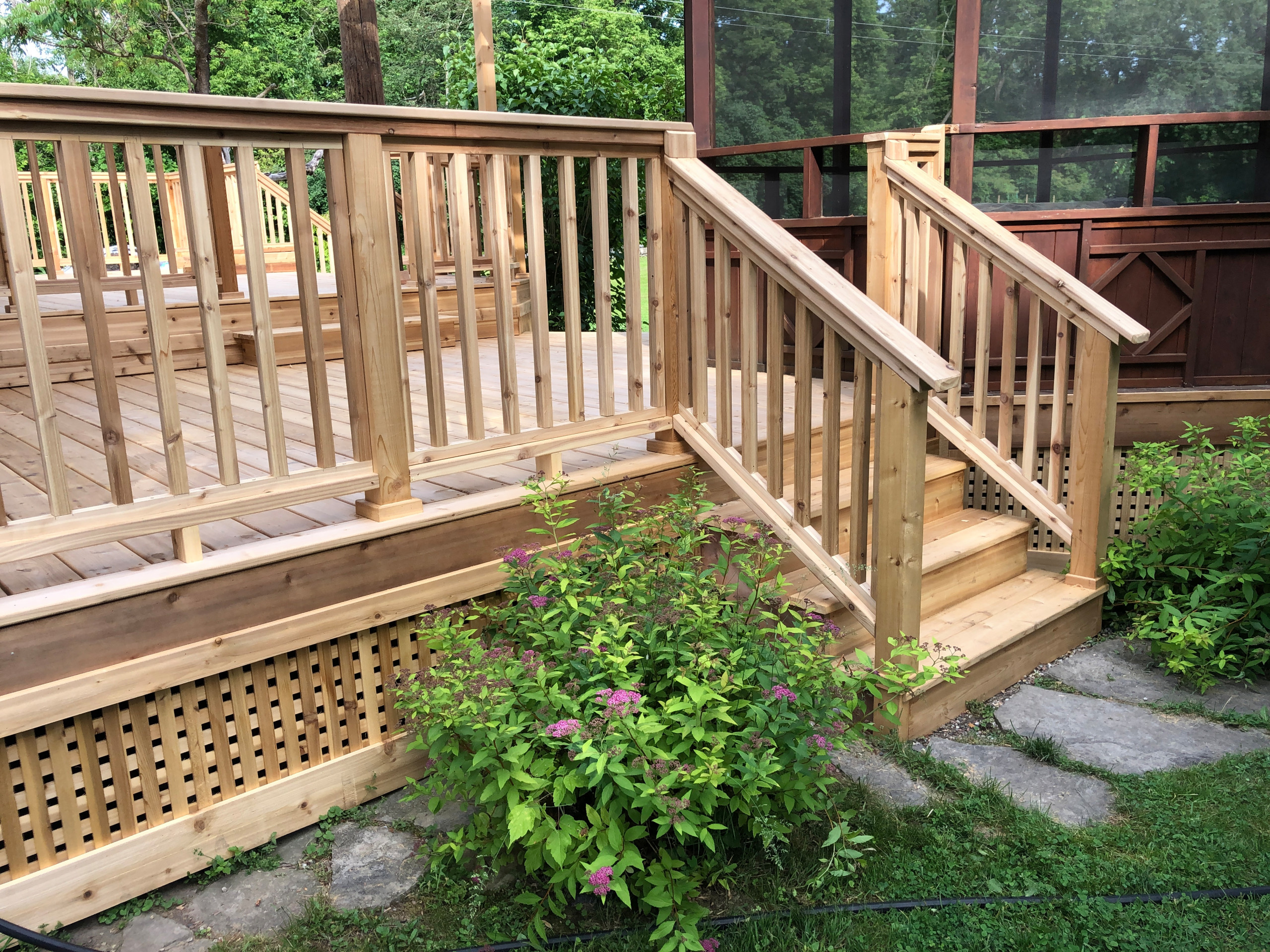 Western red cedar deck over